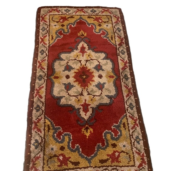 Vintage Handwoven Ethnic Botanical Wool Rug 30" Wide By 56" Long - Picture 3 of 7